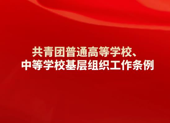 共青团中央、教育部联合印发共青团普通高等学校、中等学校基层组织工作条例
